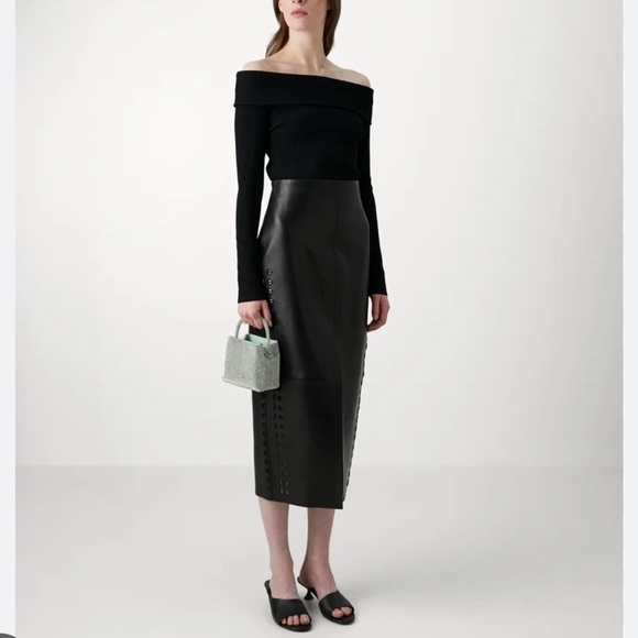 IRO Dresses & Skirts - IRO Aline Embroidered Leather Skirt